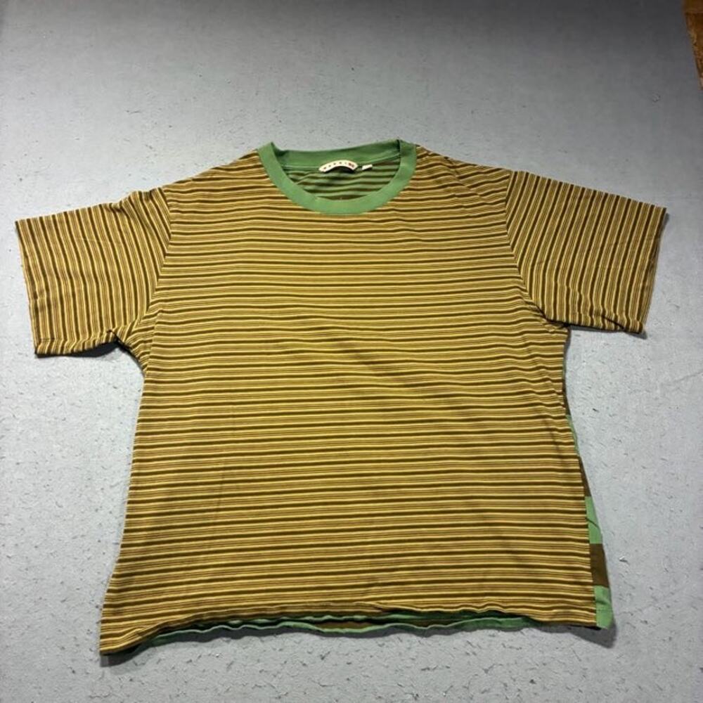 MARNI X UNIQLO Striped Shirt Mens Large Green Brown Freddy Krueger